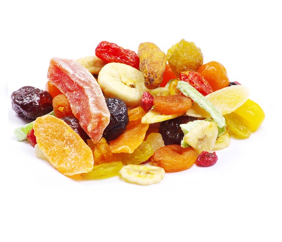 Frutas mixtas deshidratadas