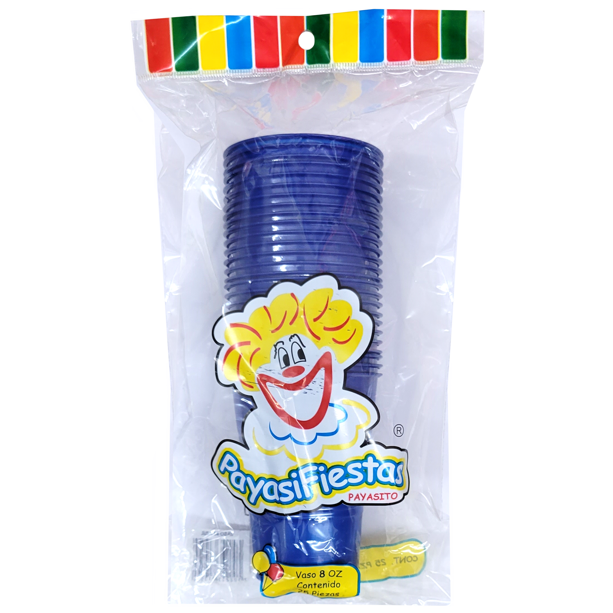 VAP011 VASO PLASTIFIESTA #8 AZUL PEPSI 20-25 PZ