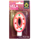 VELA NUMERICA CONFETTI ROSA 0 AL 9