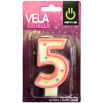 VELA NUMERICA ESTRELLA ROSA 0 AL 9 12