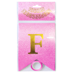 LETRERO FELIZ CUMPLEAÑOS HOLOGRAFICO ROSA